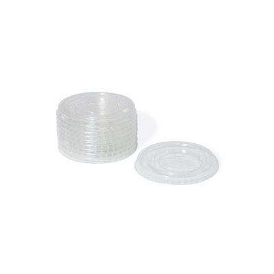Disposable flat lid for 10 oz drink cup